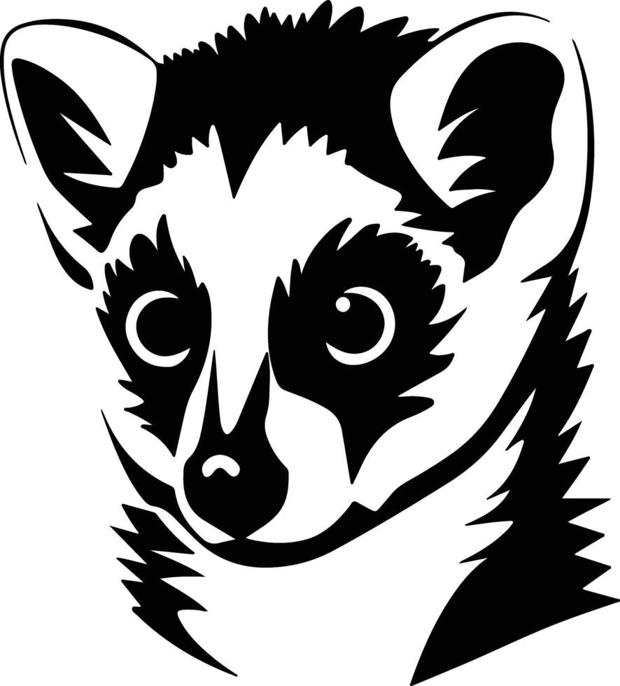 precious Black silhouette of lemur head vector