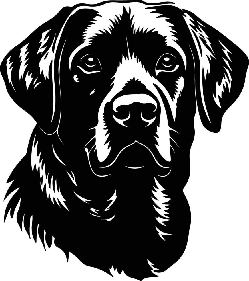 captivating Black silhouette of Labrador retriever head vector