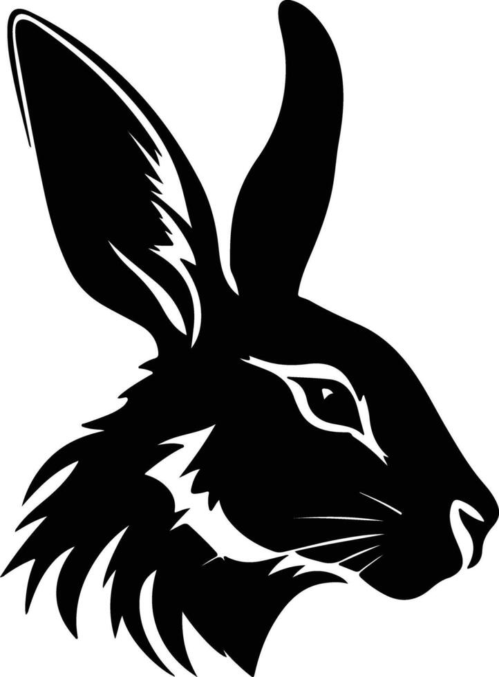 charming Black silhouette of lagomorph head vector