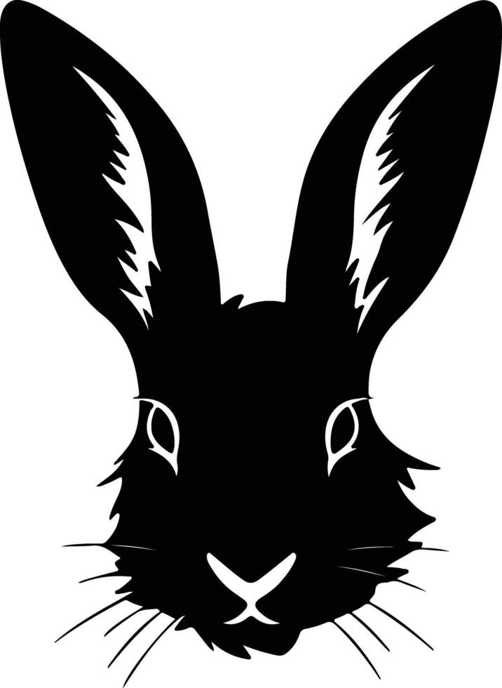 winsome Black silhouette of lagomorph head vector