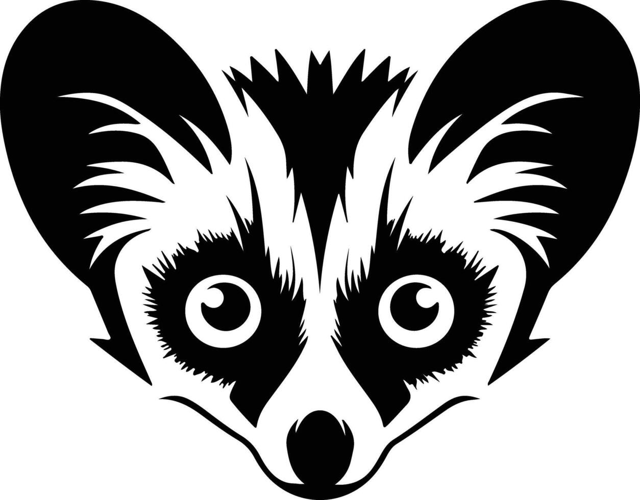precious Black silhouette of loris head vector