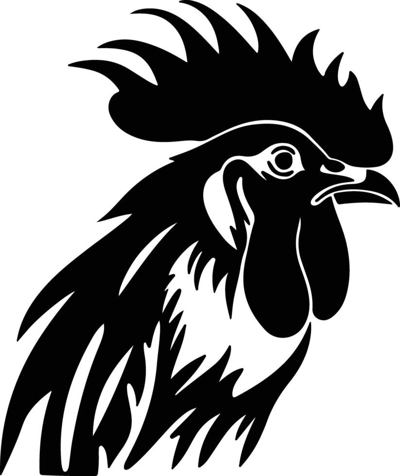 endearing Black silhouette of leghorn head vector