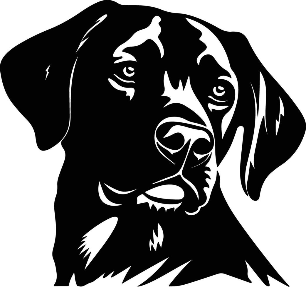 endearing Black silhouette of Labrador retriever head vector