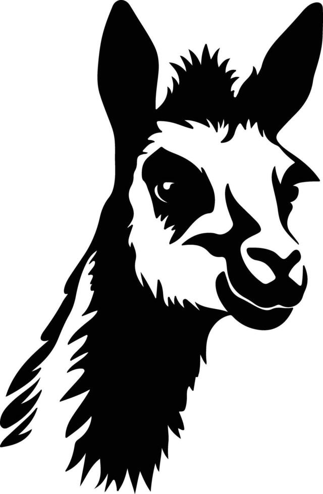 heavenly Black silhouette of llama head vector