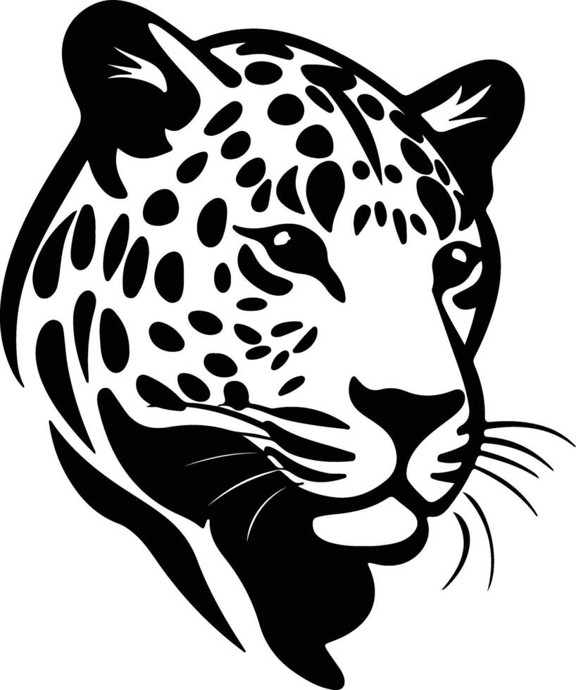 precious Black silhouette of leopard head vector