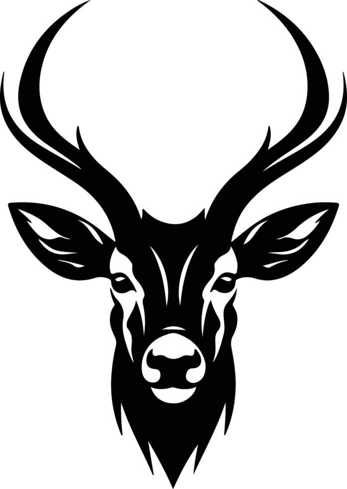 captivating Black silhouette of Kudu head vector