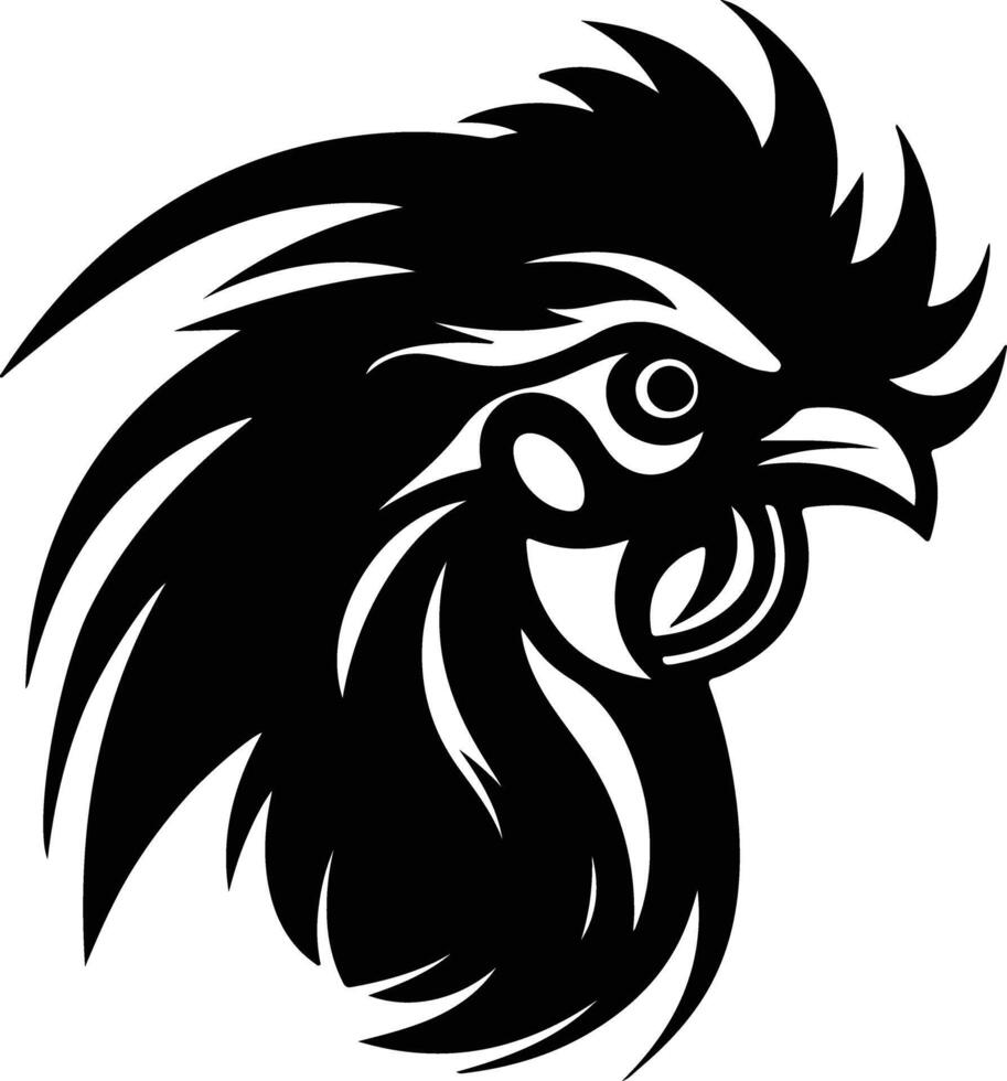 angelic Black silhouette of leghorn head vector