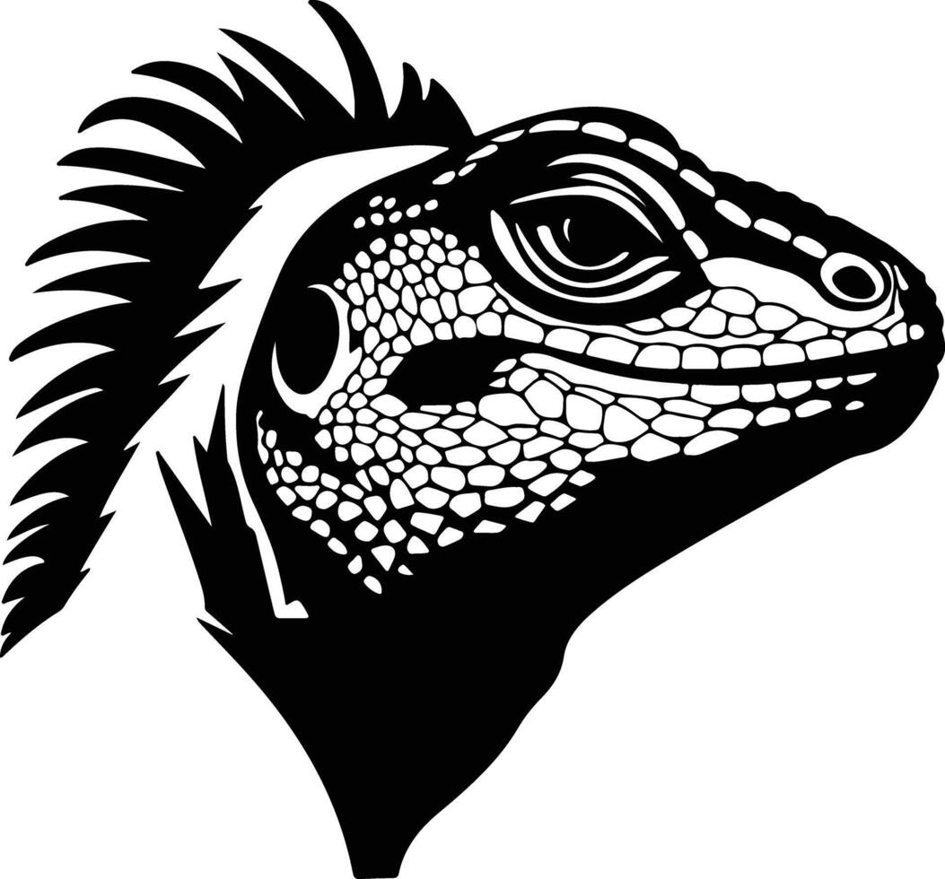 cuddly Black silhouette of lizard head vector