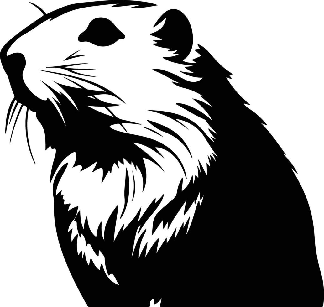 captivating Black silhouette of lemming head vector