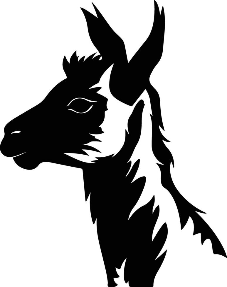 precious Black silhouette of llama head vector