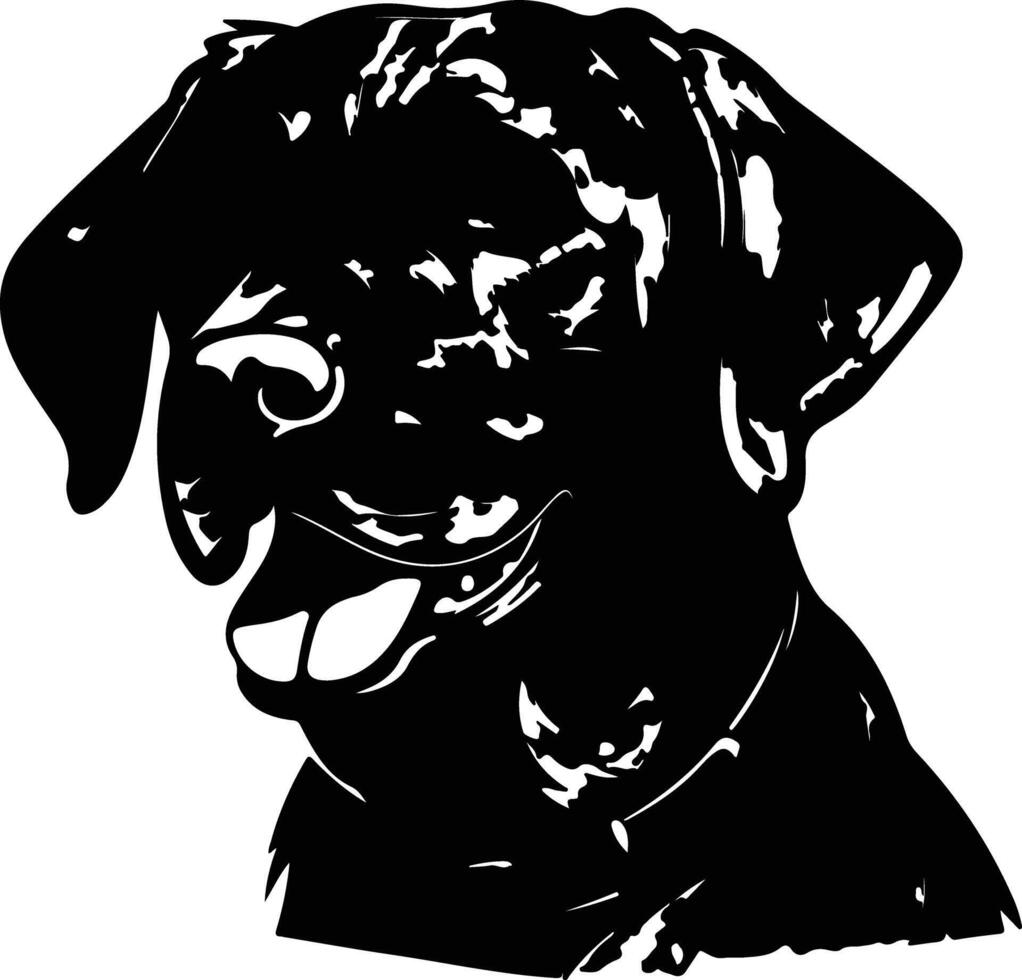 winsome Black silhouette of Labrador retriever head vector