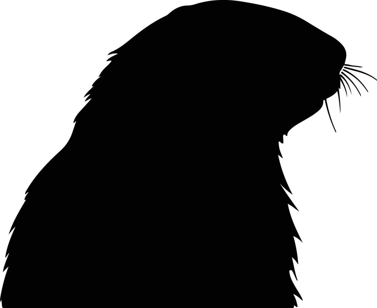 Black silhouette of marmot head vector