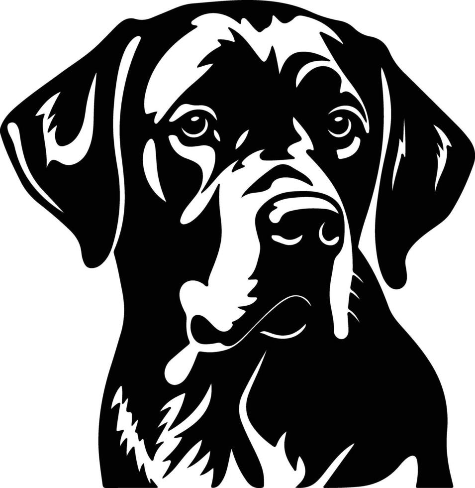 precious Black silhouette of Labrador retriever head vector