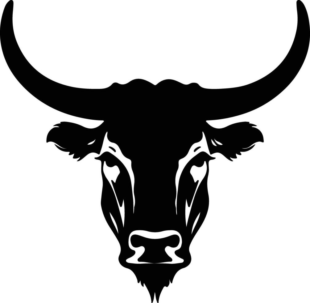 cuddly Black silhouette of longhorn head vector
