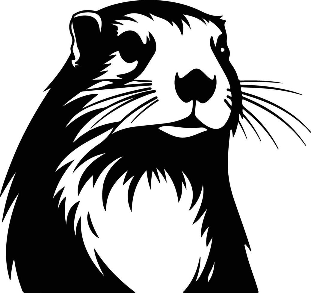 lovely Black silhouette of marmot head vector
