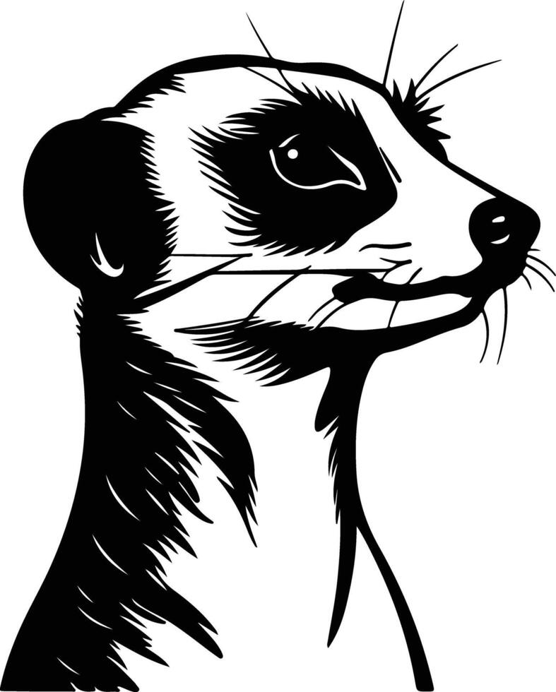 Black silhouette of meerkat head vector