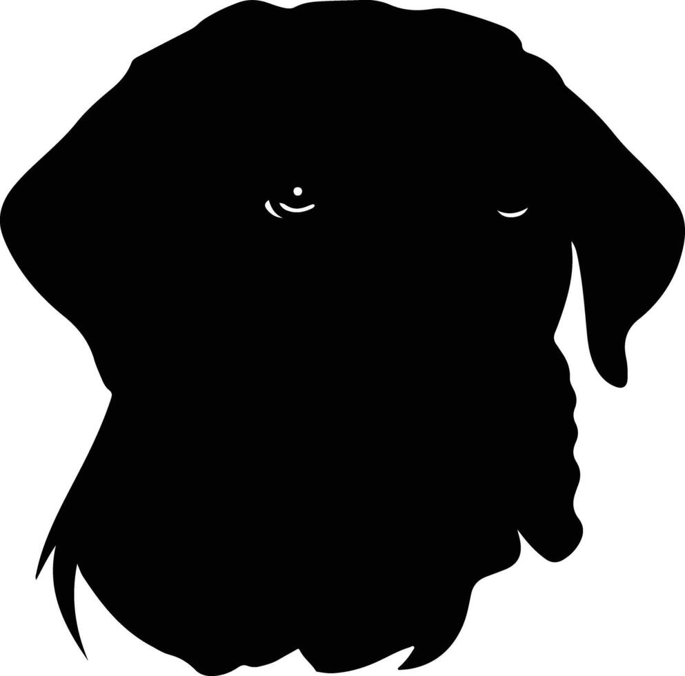 adorable Black silhouette of mastiff head vector