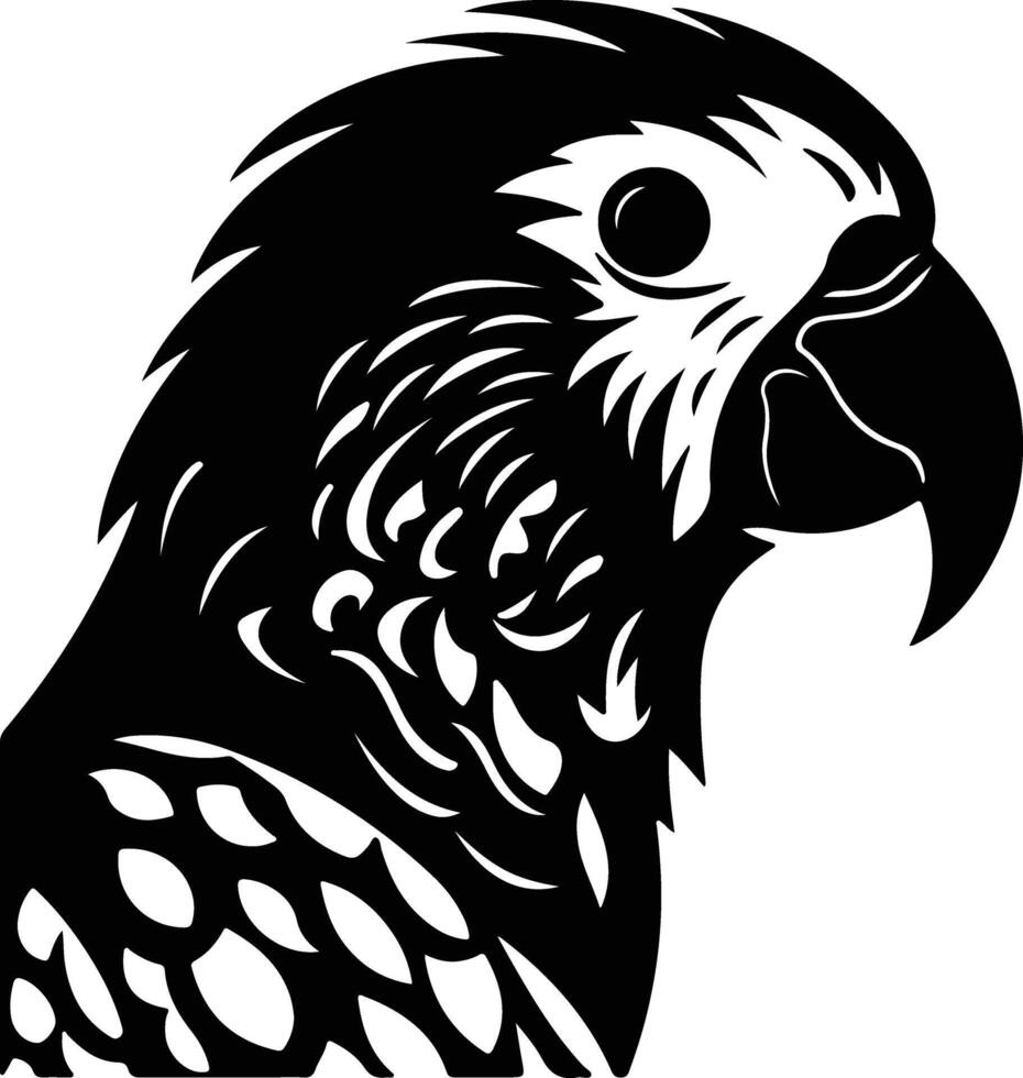winsome Black silhouette of lorikeet head vector