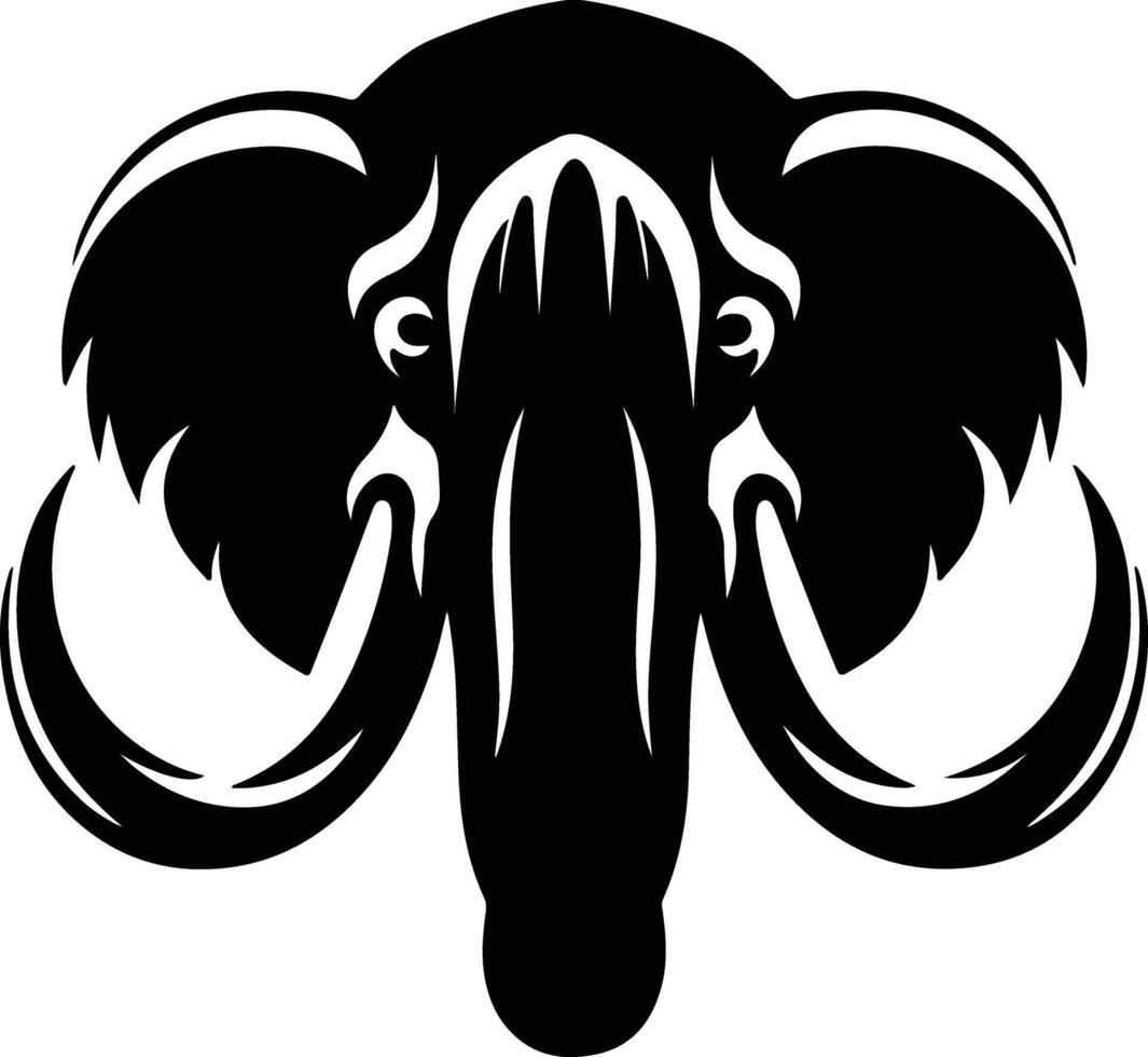 enchanting Black silhouette of mammoth head vector