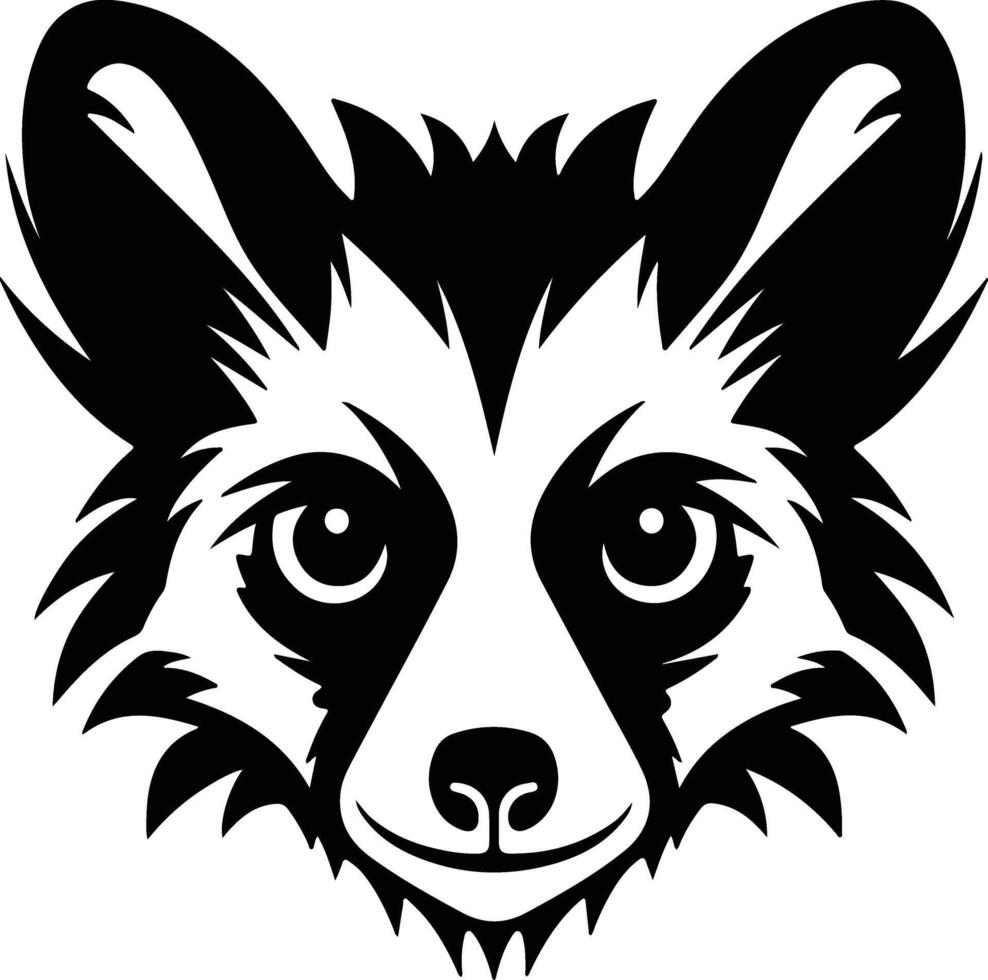 winsome Black silhouette of loris head vector