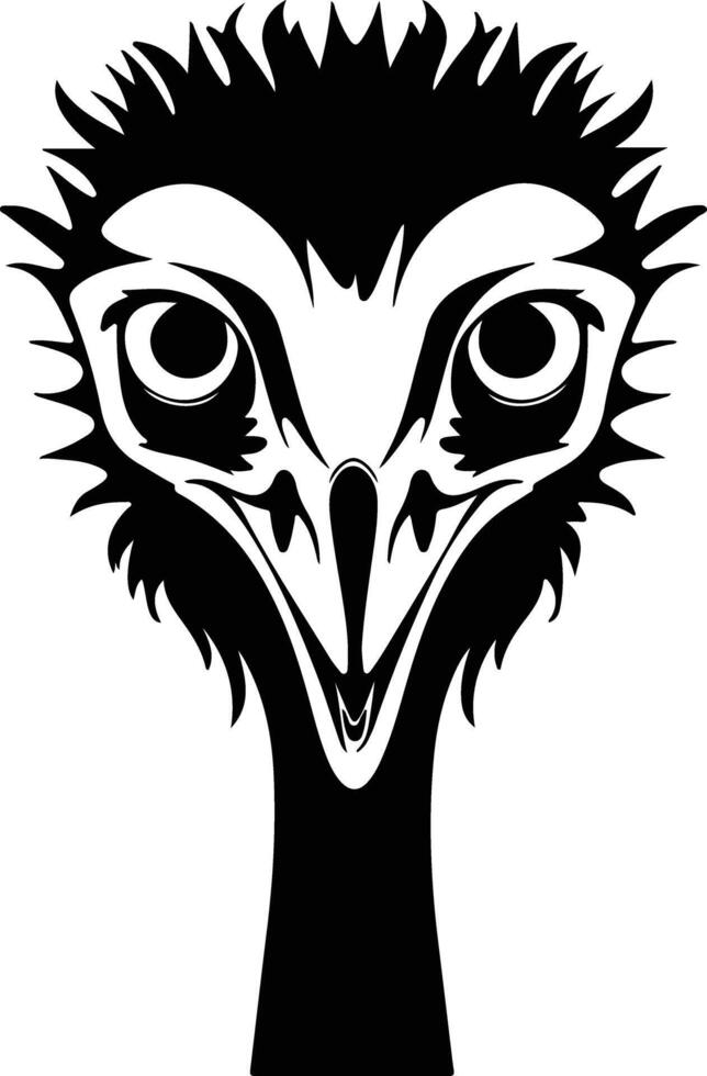enchanting Black silhouette of moa head vector