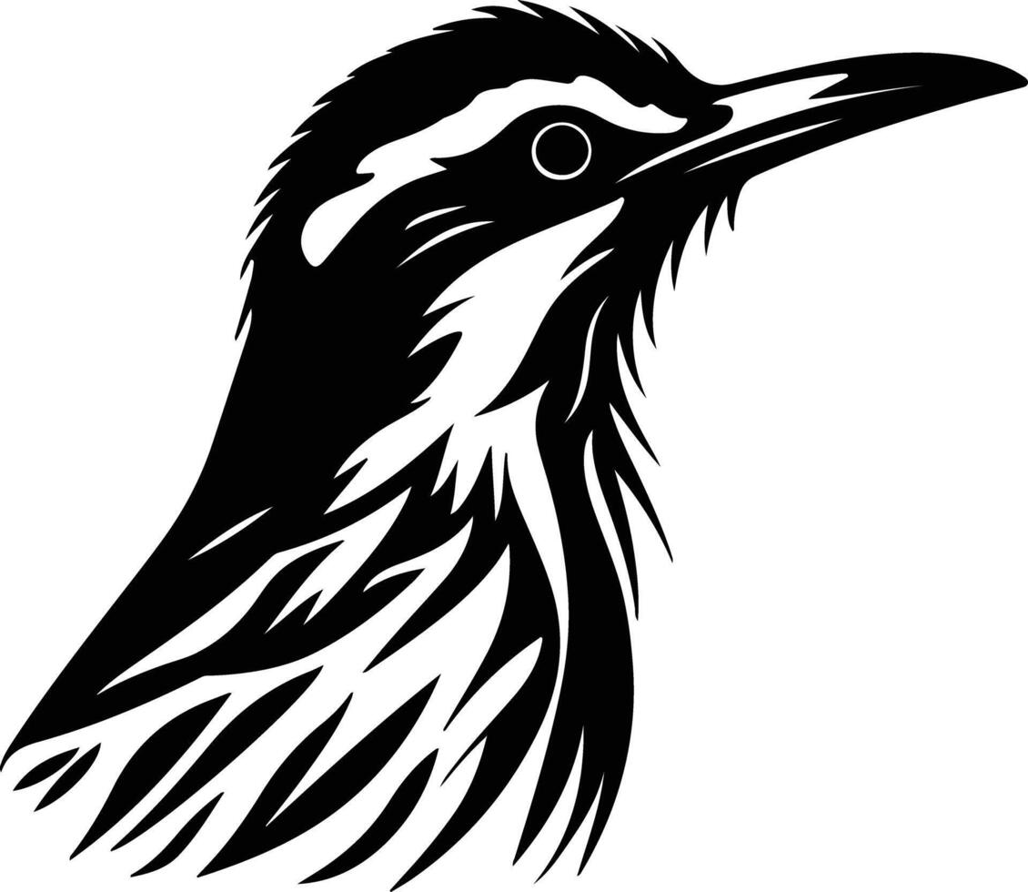 sweet Black silhouette of meadowlark head vector