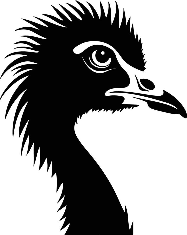 charming Black silhouette of moa head vector