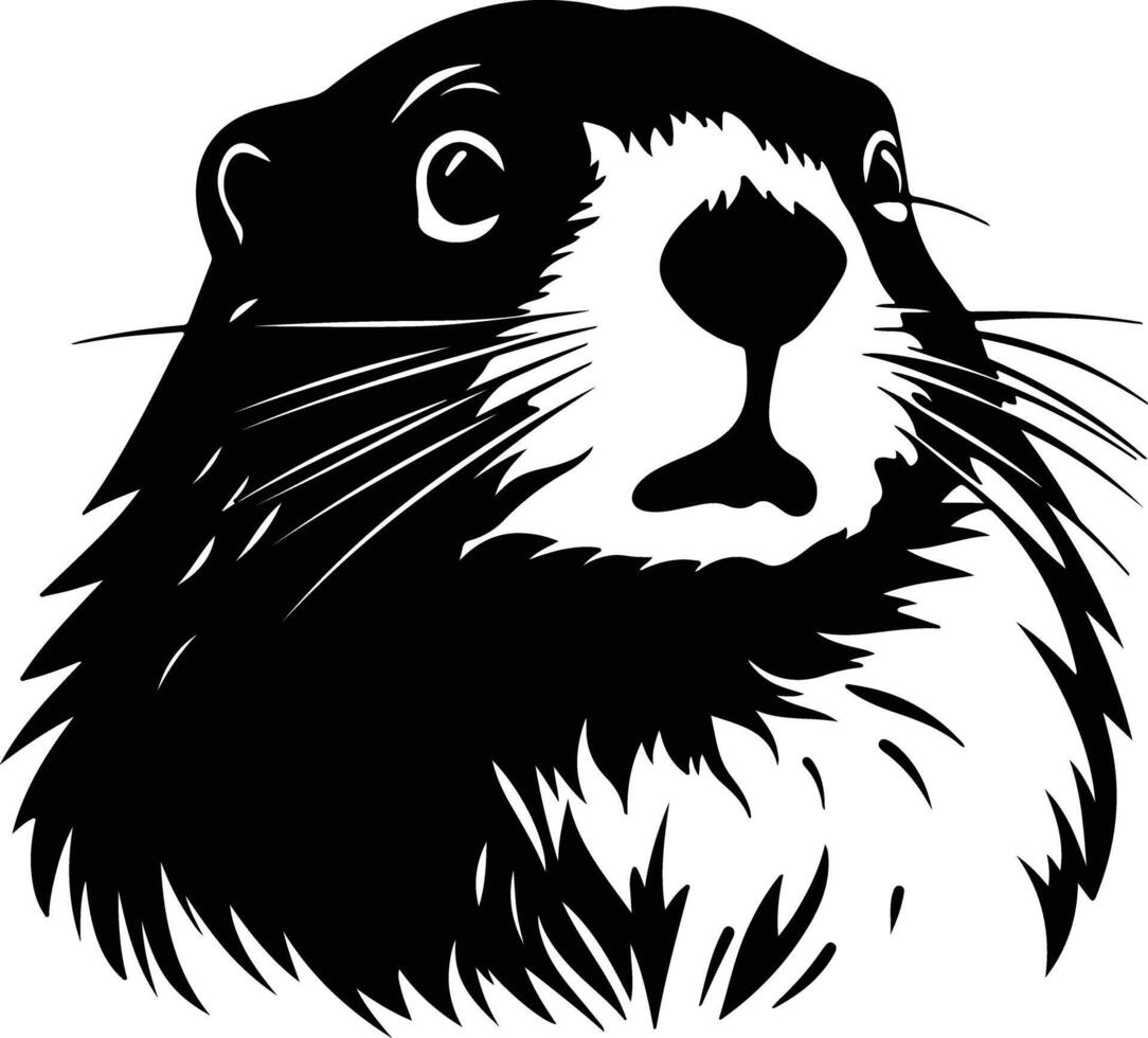 radiant Black silhouette of marmot head vector