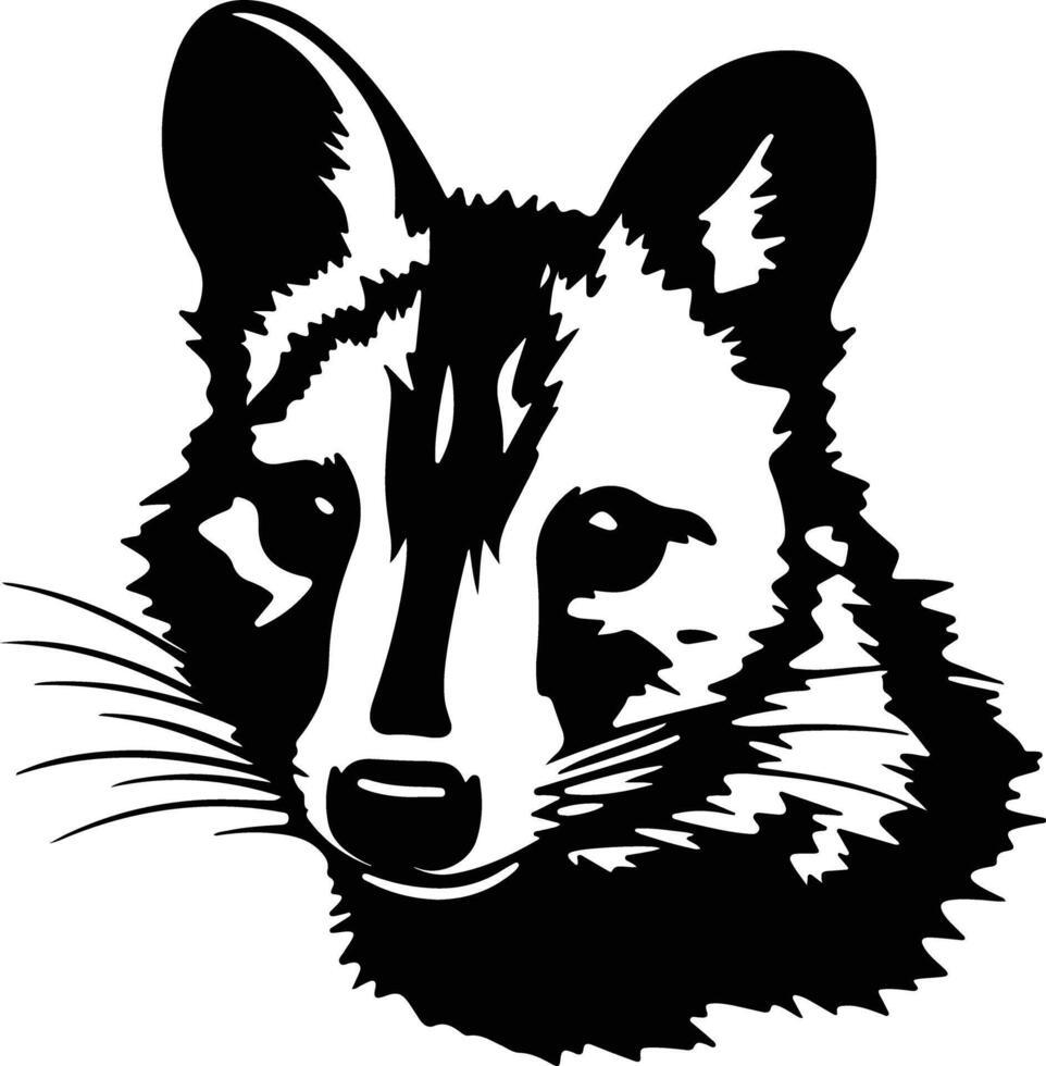 captivating Black silhouette of marsupial head vector