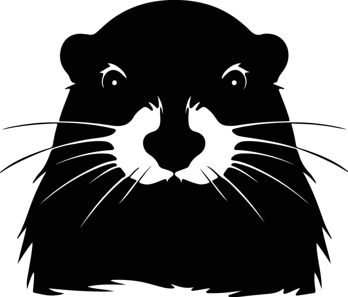 cuddly Black silhouette of mole head vector