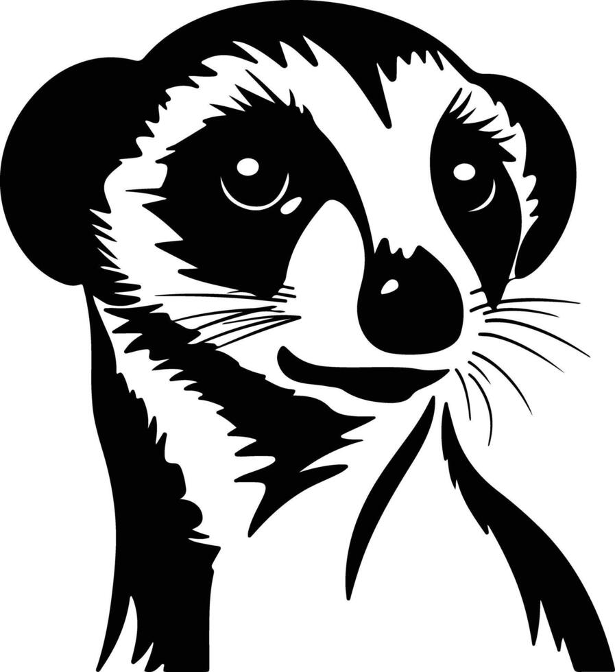 lovely Black silhouette of meerkat head vector