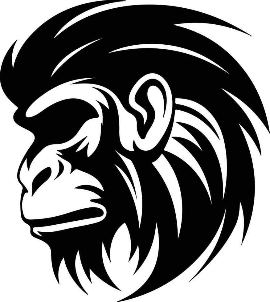 cuddly Black silhouette of mandrill head vector