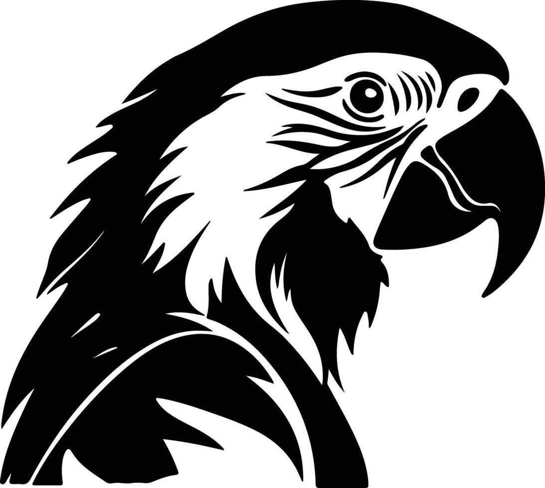 precious Black silhouette of macaw head vector