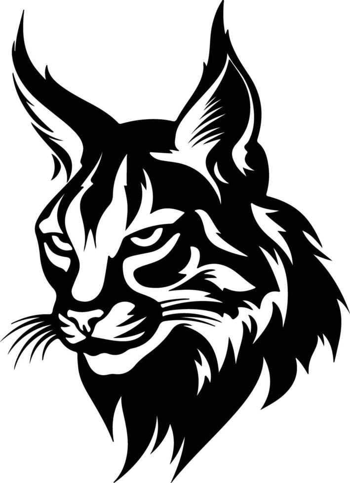 graceful Black silhouette of lynx head vector