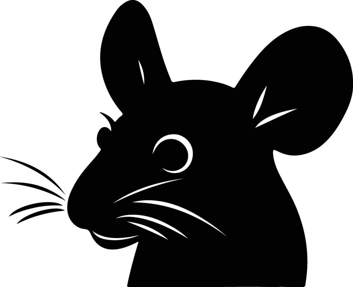 Black silhouette of mice head vector