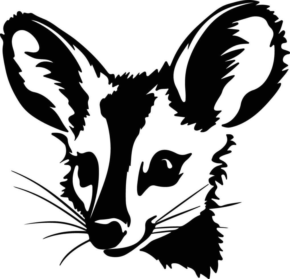 cuddly Black silhouette of marsupial head vector