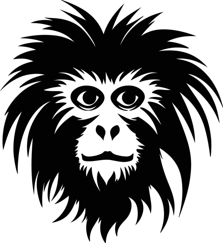 radiant Black silhouette of marmoset head vector