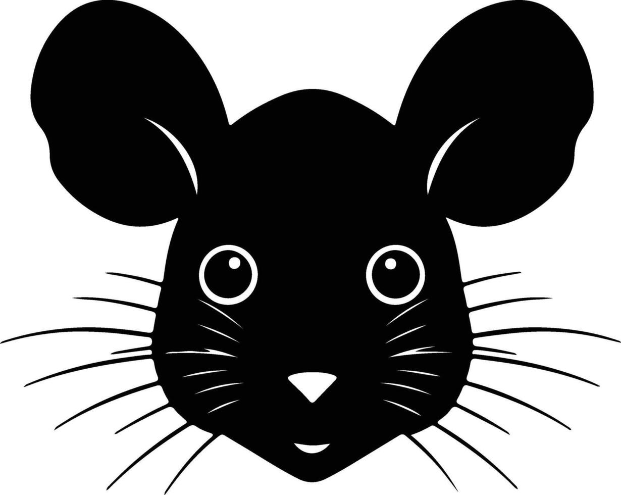 lovely Black silhouette of mice head vector