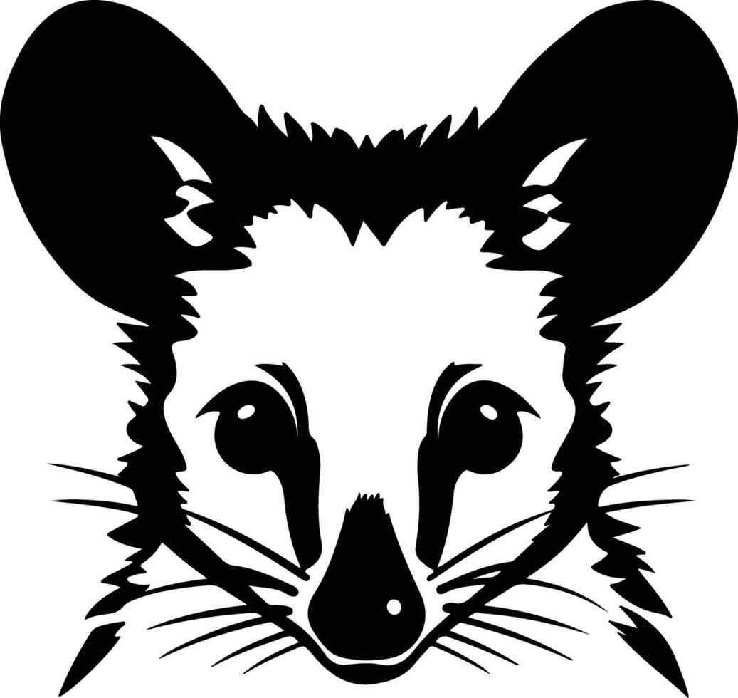radiant Black silhouette of marsupial head vector