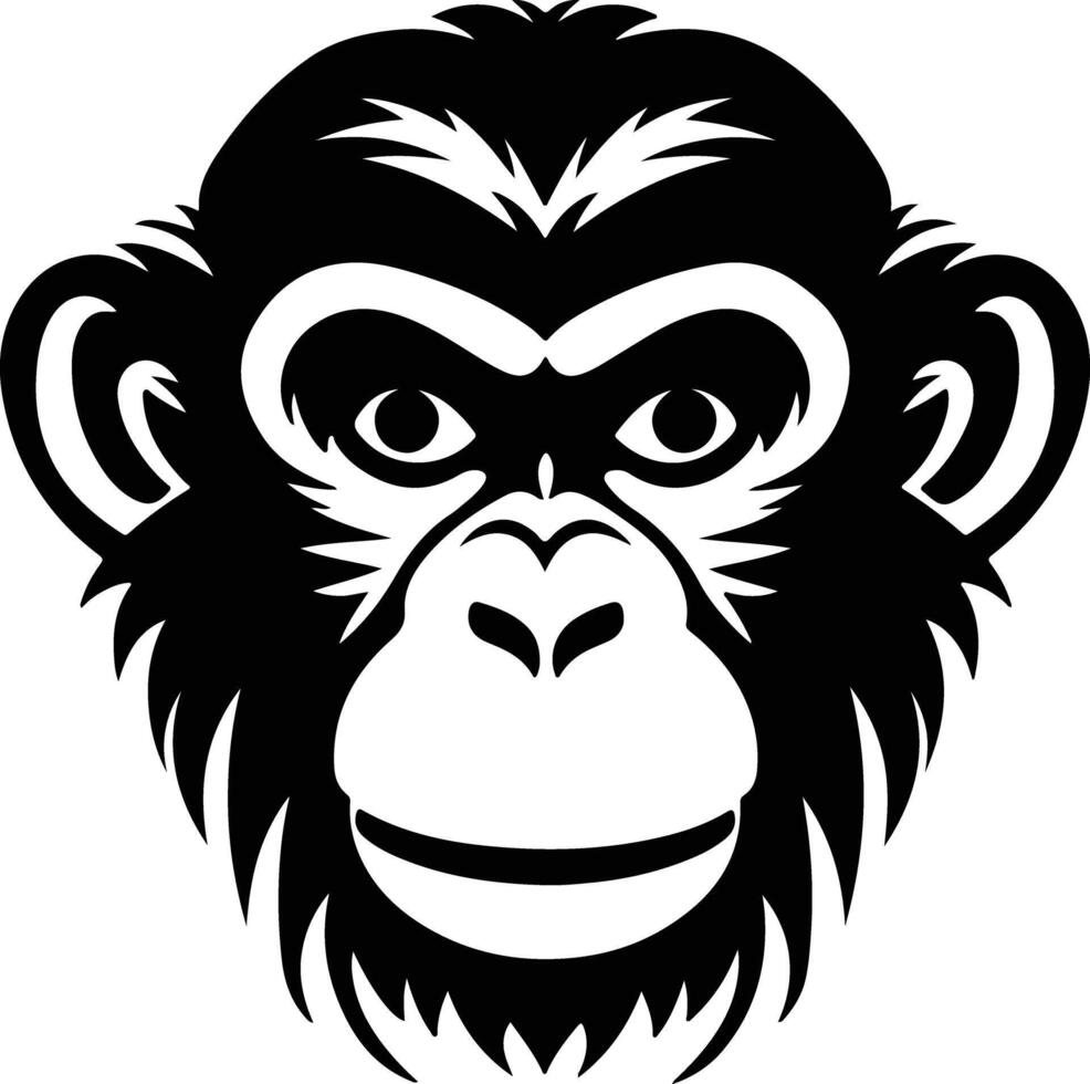 graceful Black silhouette of macaque head vector