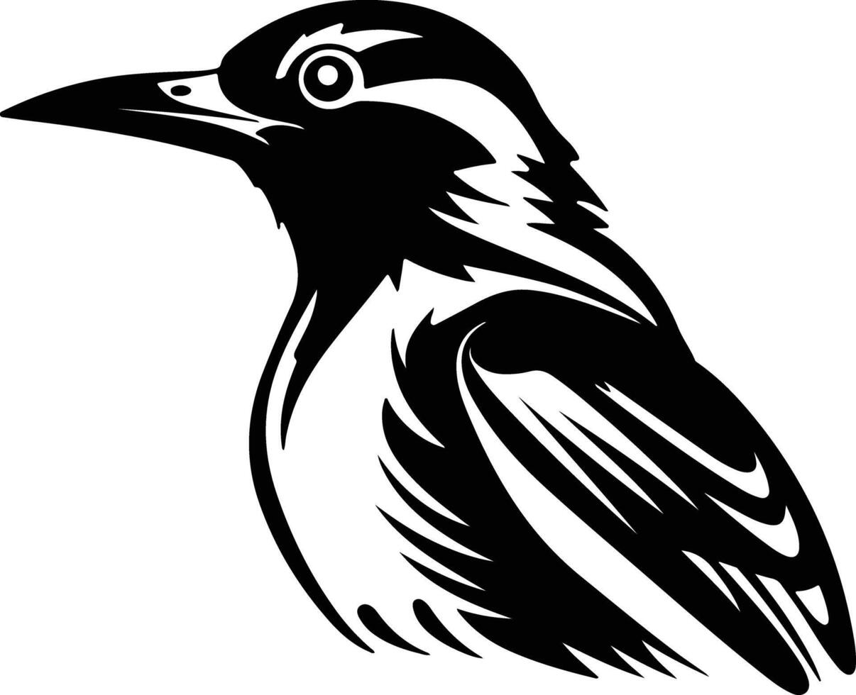 lovely Black silhouette of meadowlark head vector