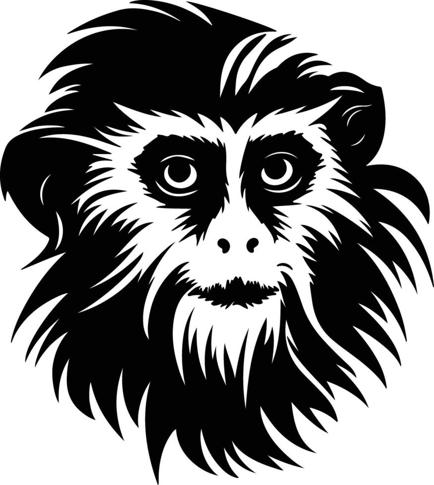 precious Black silhouette of marmoset head vector