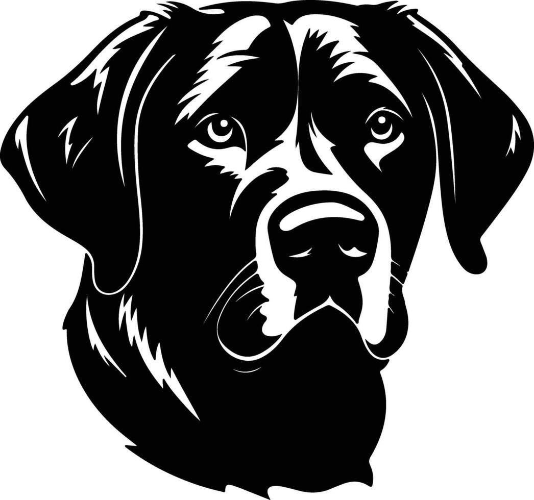 graceful Black silhouette of Labrador retriever head vector