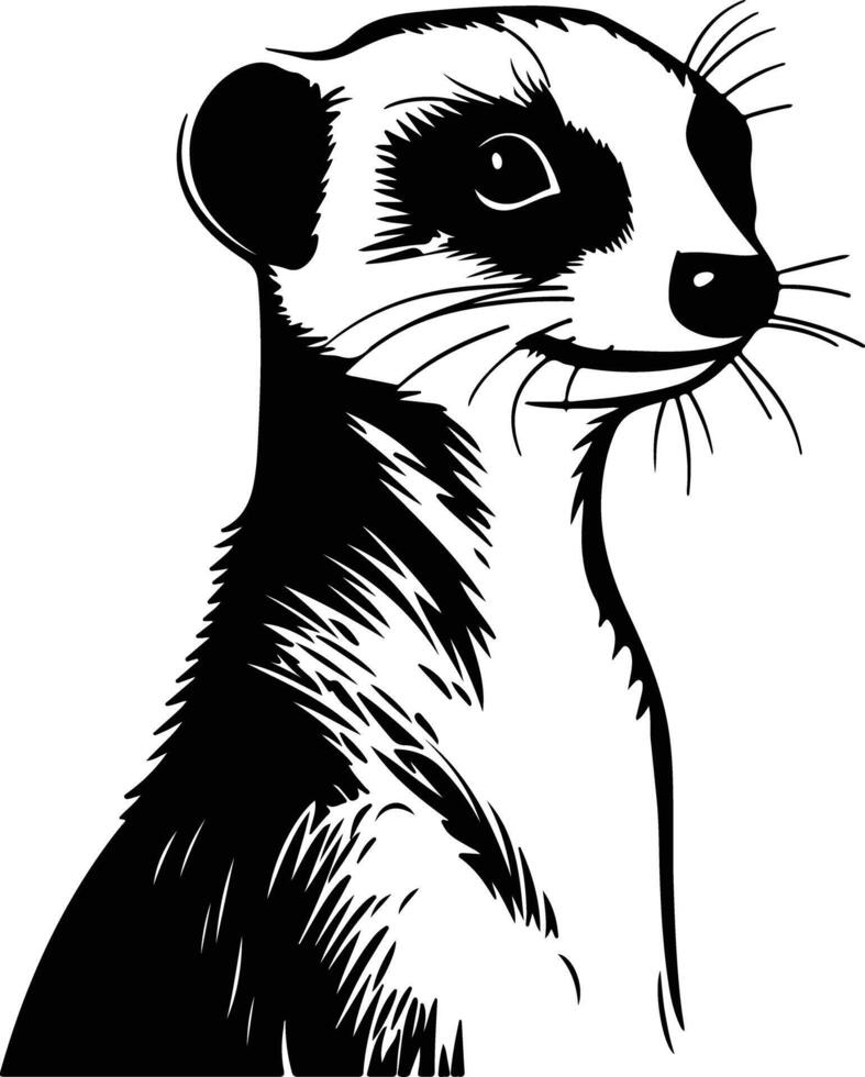 adorable Black silhouette of meerkat head vector
