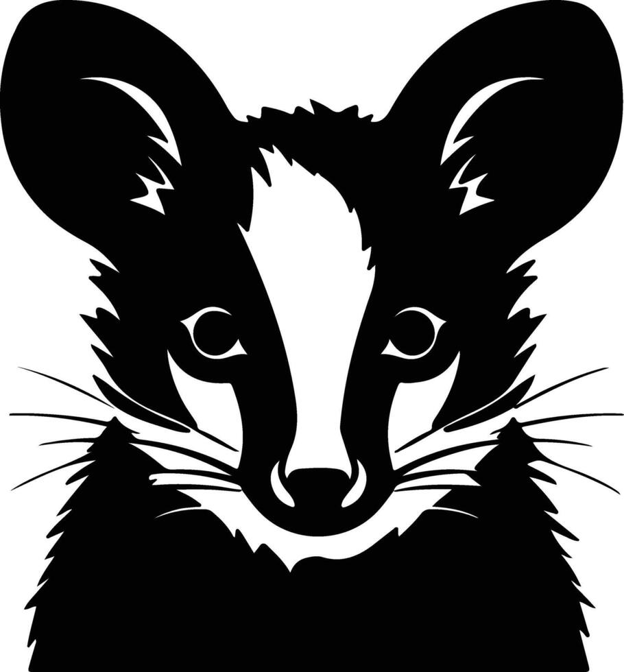 sweet Black silhouette of marsupial head vector