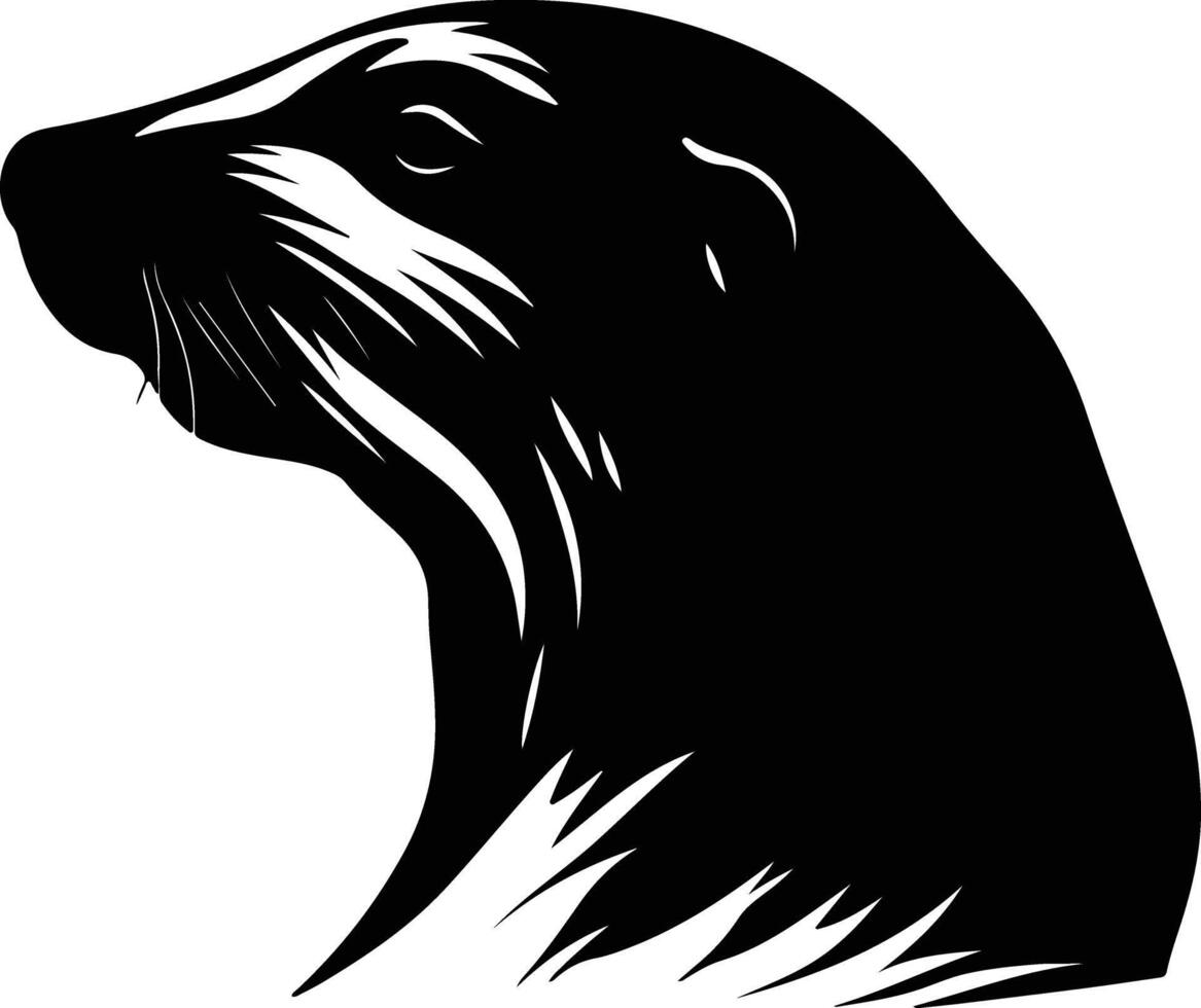 endearing Black silhouette of mole head vector