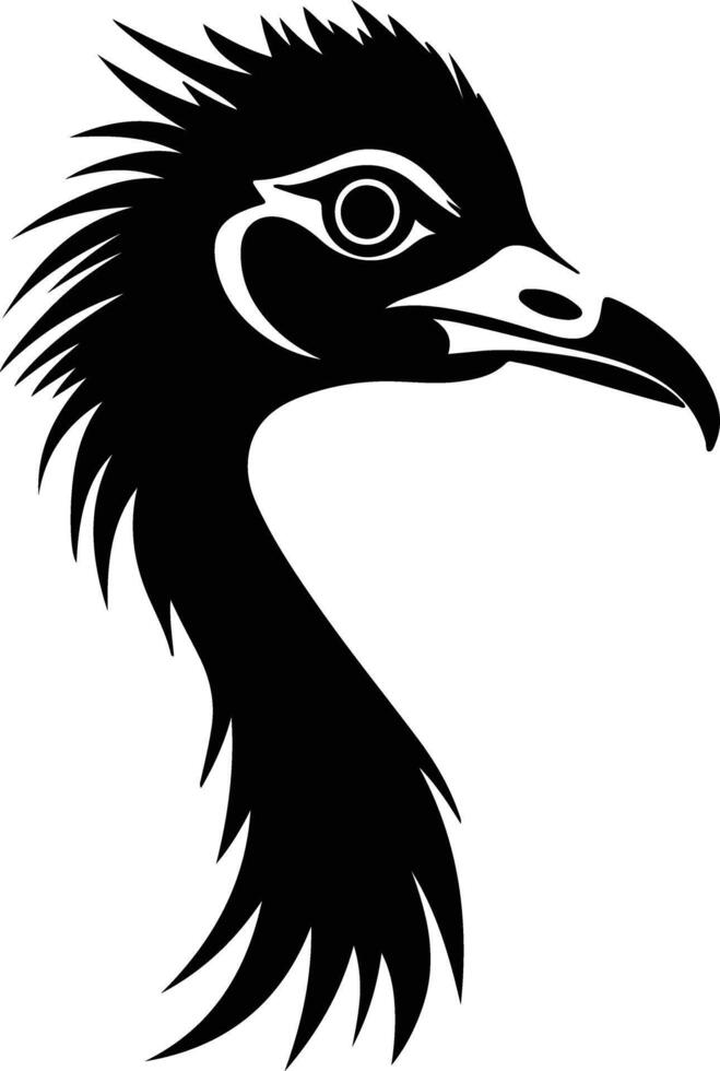 cuddly Black silhouette of moa head vector