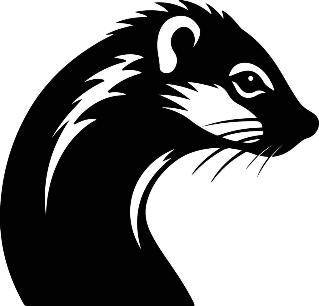 captivating Black silhouette of mongoose head vector