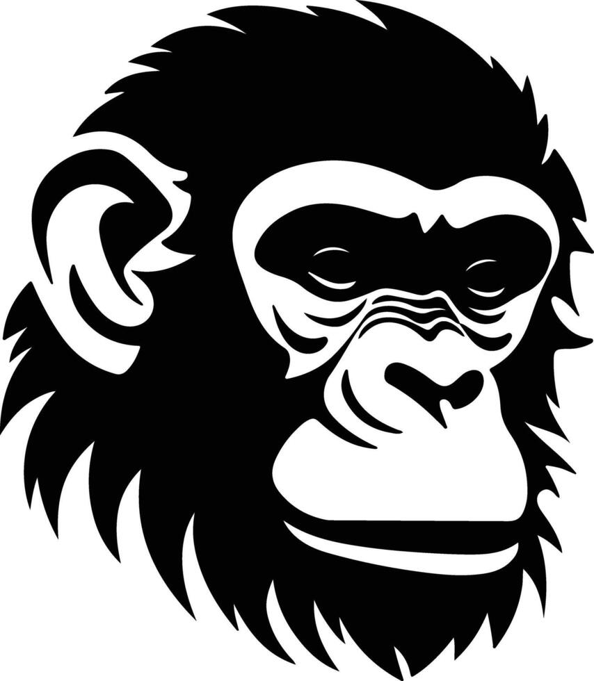 radiant Black silhouette of monkey head vector