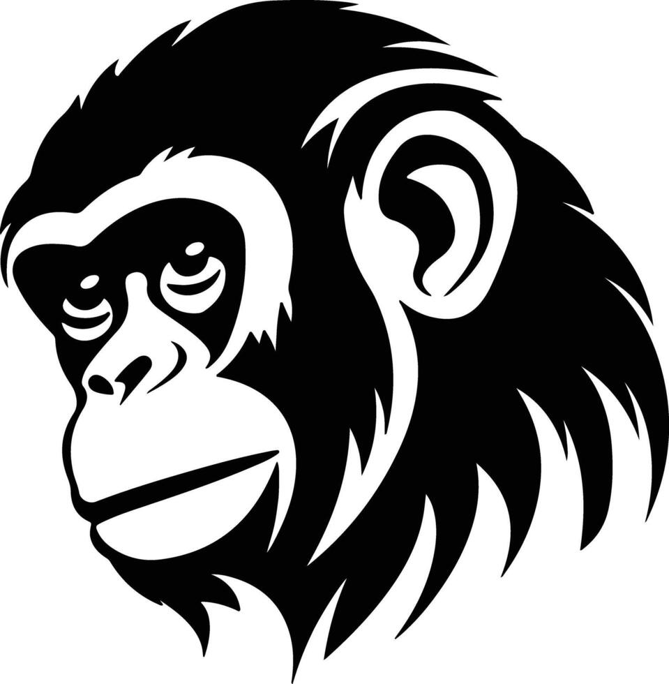 precious Black silhouette of monkey head vector